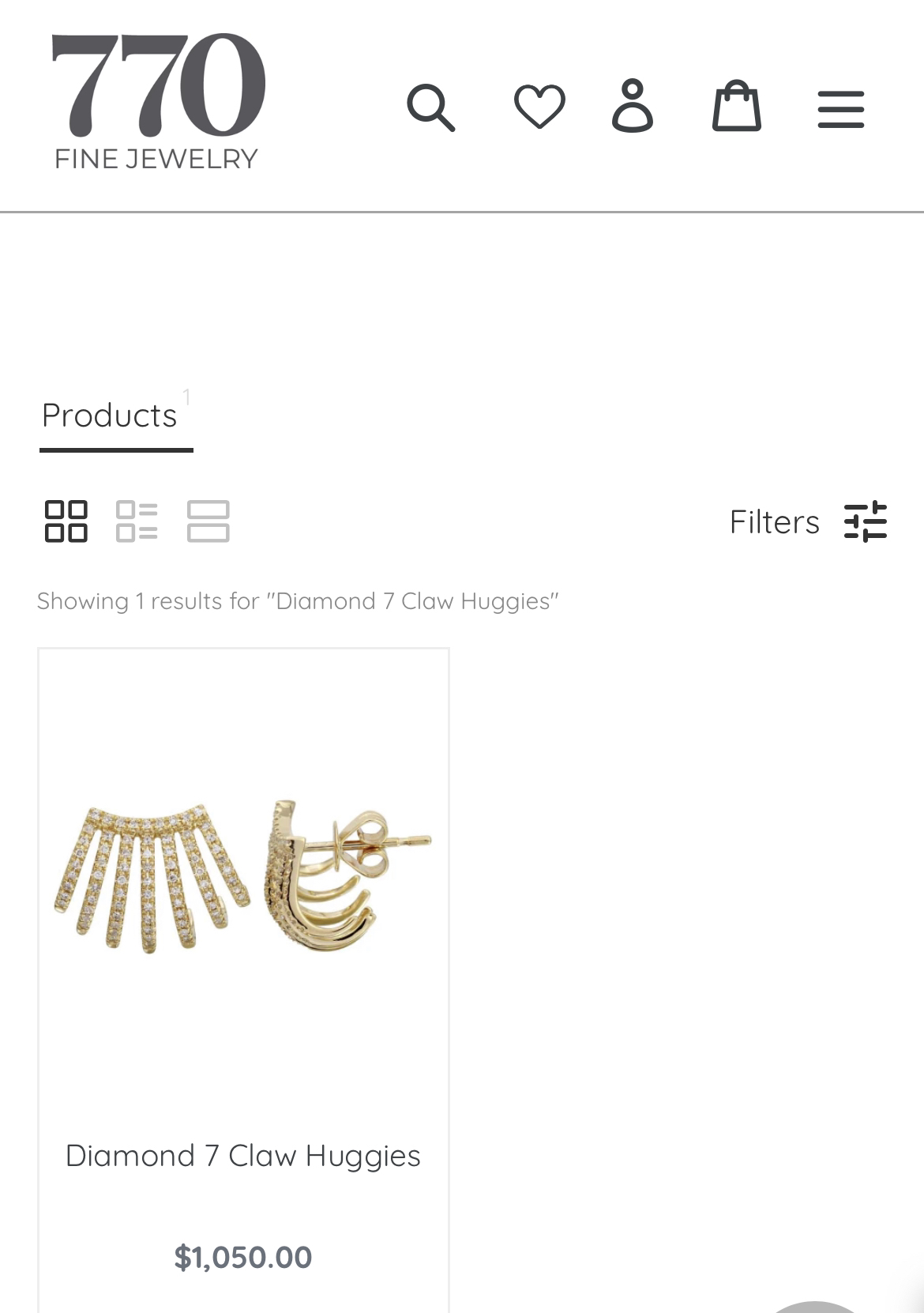 (770 FINE JEWELRY) Diamond 7 Claw Huggies 14K Earrings - photo 4