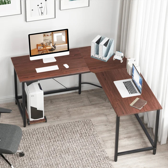 Horack L-Shaped desk (Walnut/Black)
