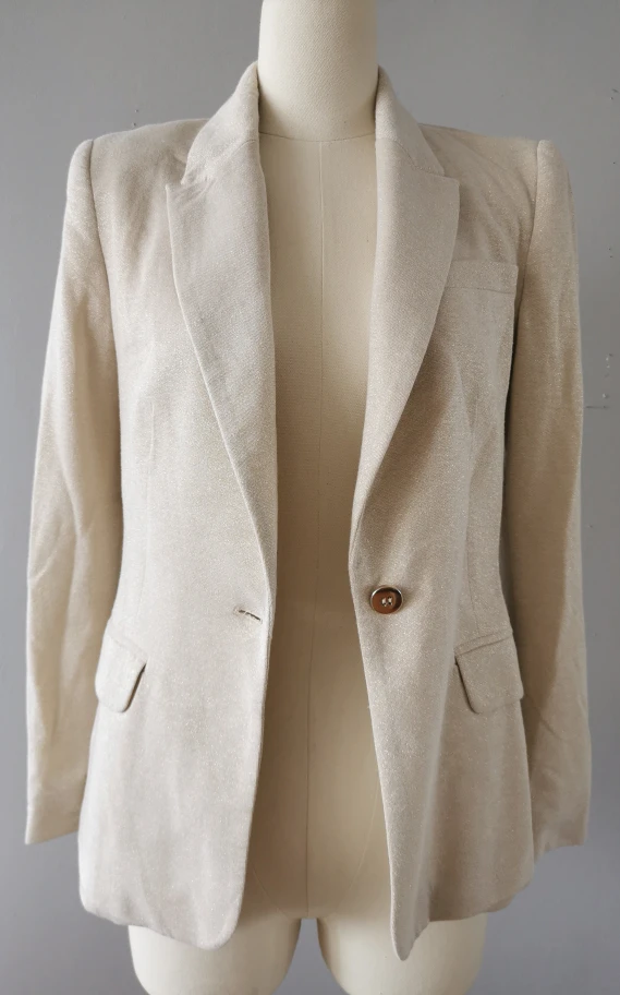 ZARA Light beige Blazer Gold Buttons!
