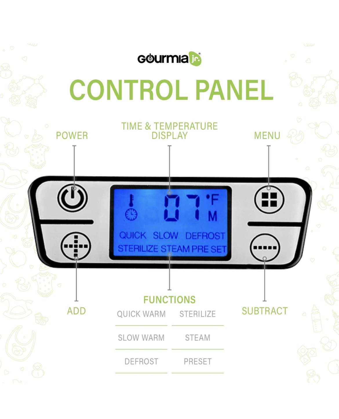 Gourmia Jr. Double Baby Bottle Sterilizer and Warmer image indicator(3)