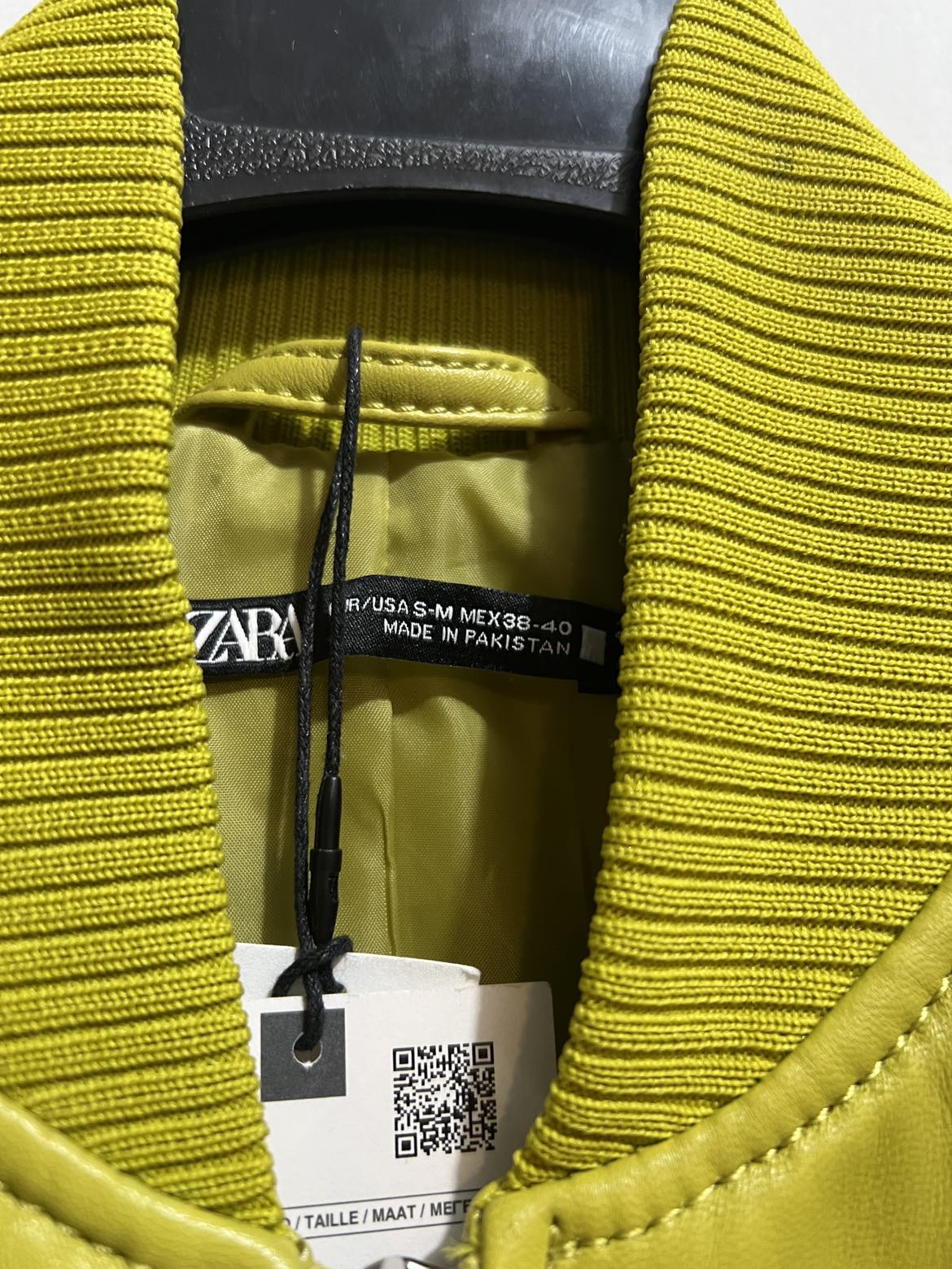 Zara Lime Green Genuine Sheep Leather Jacket image indicator(6)