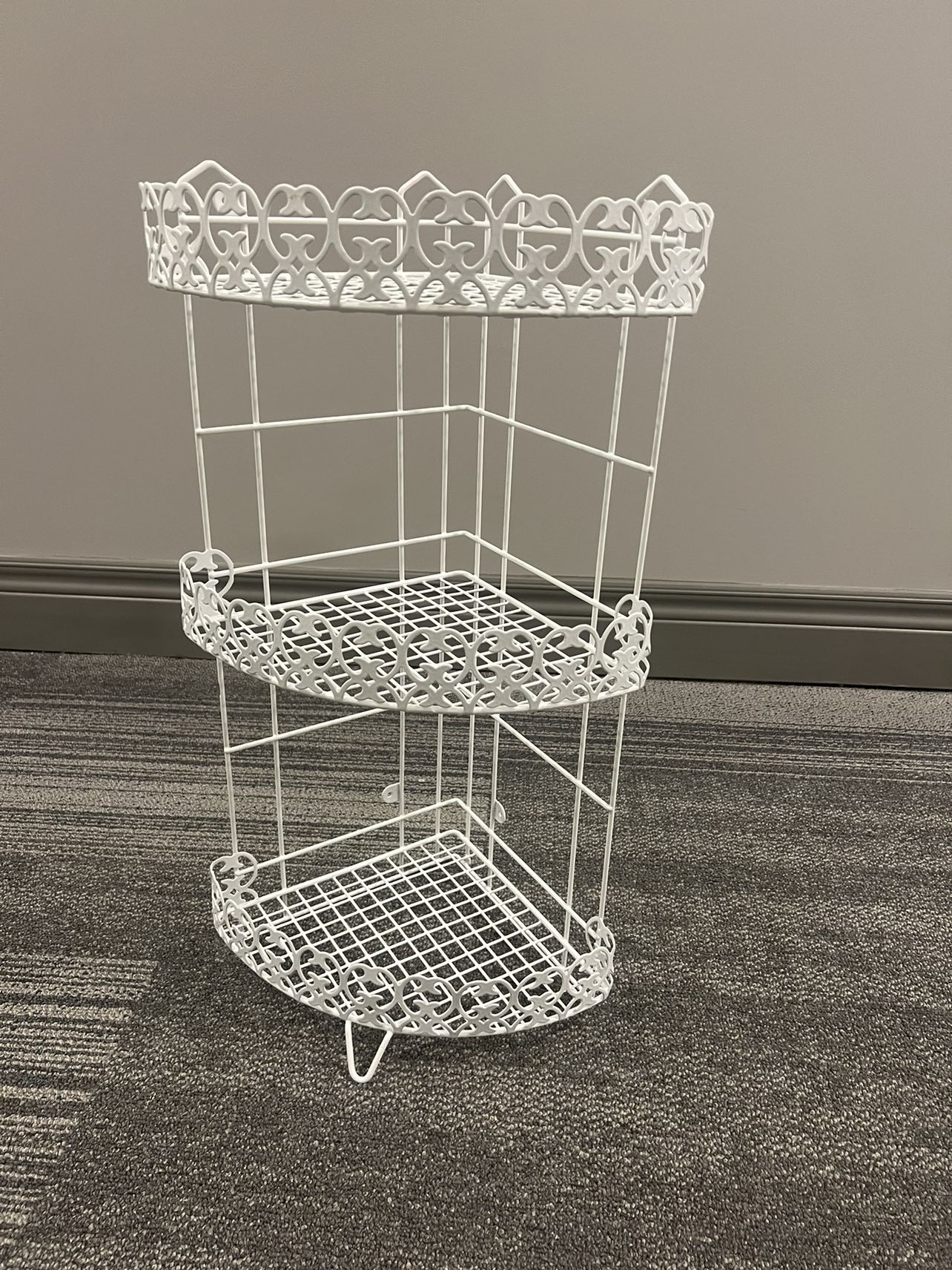 White 3-Level Corner Shelf thumbnail