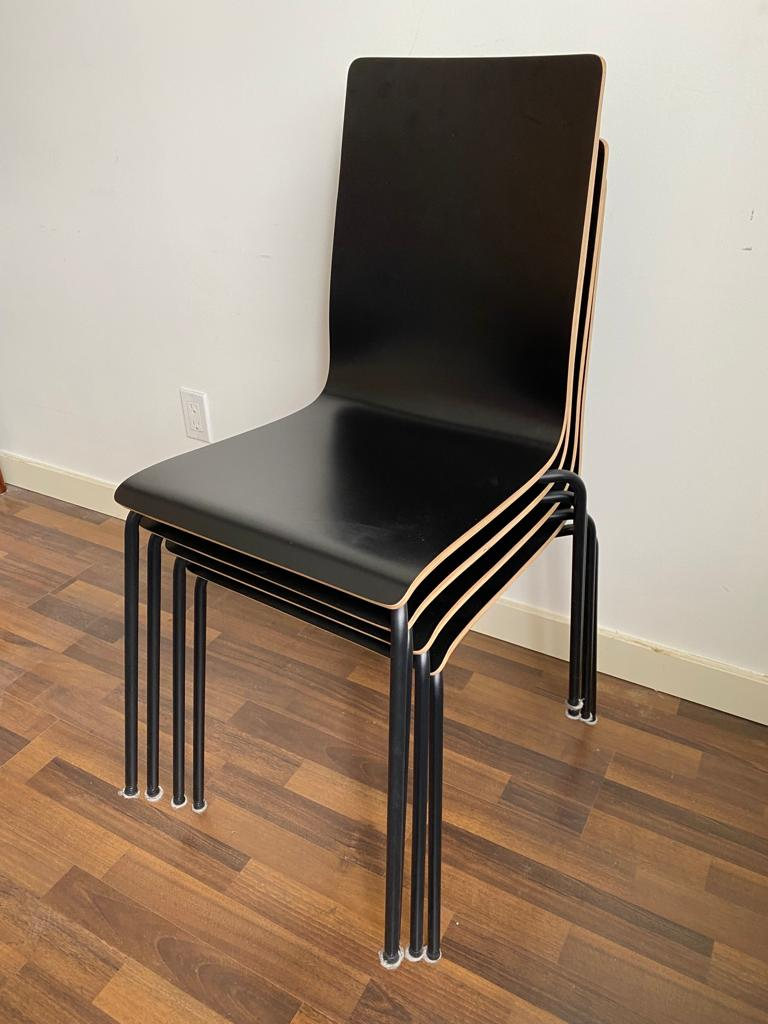 ikea stackable blackchairs