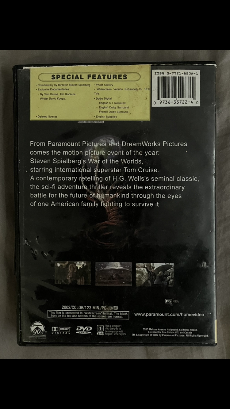 WAR OF THE WORLDS DVD $1 OR FWP!!!💿 🎥 🎦 🍿 image indicator(2)