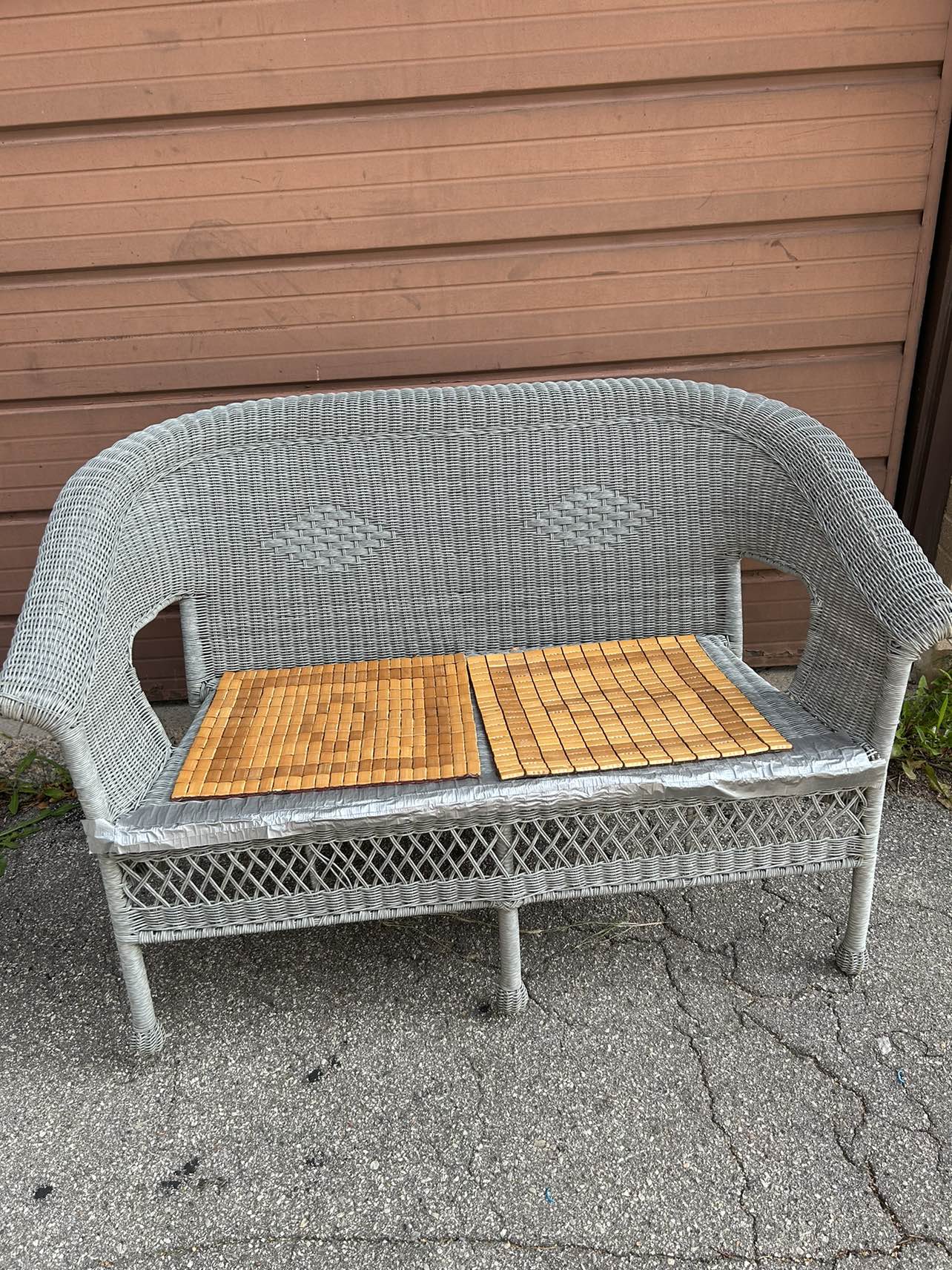 Wicker bench for 2 thumbnail