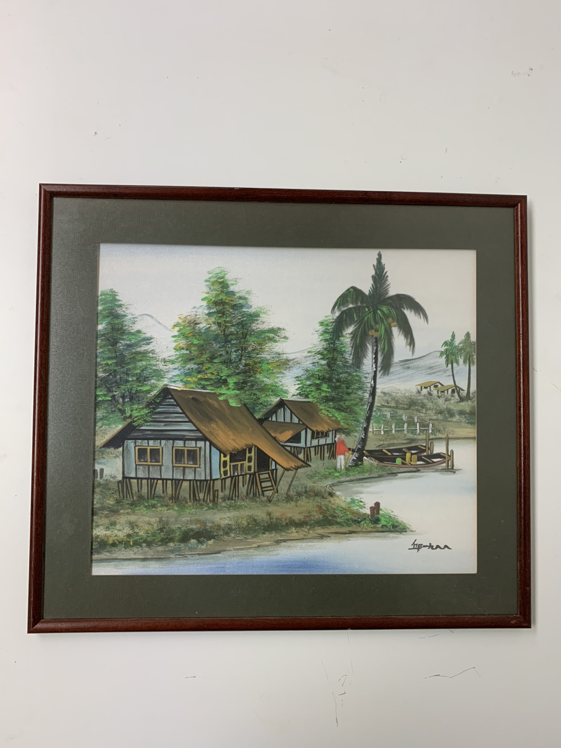 Vietnam Fishing Village 17.5" x 15.5" Painting thumbnail