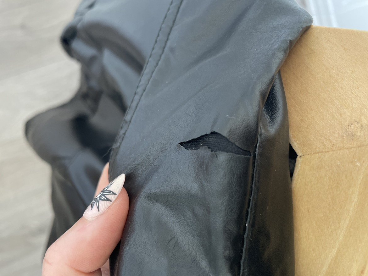 Vintage unisex vegan leather jacket image indicator(4)