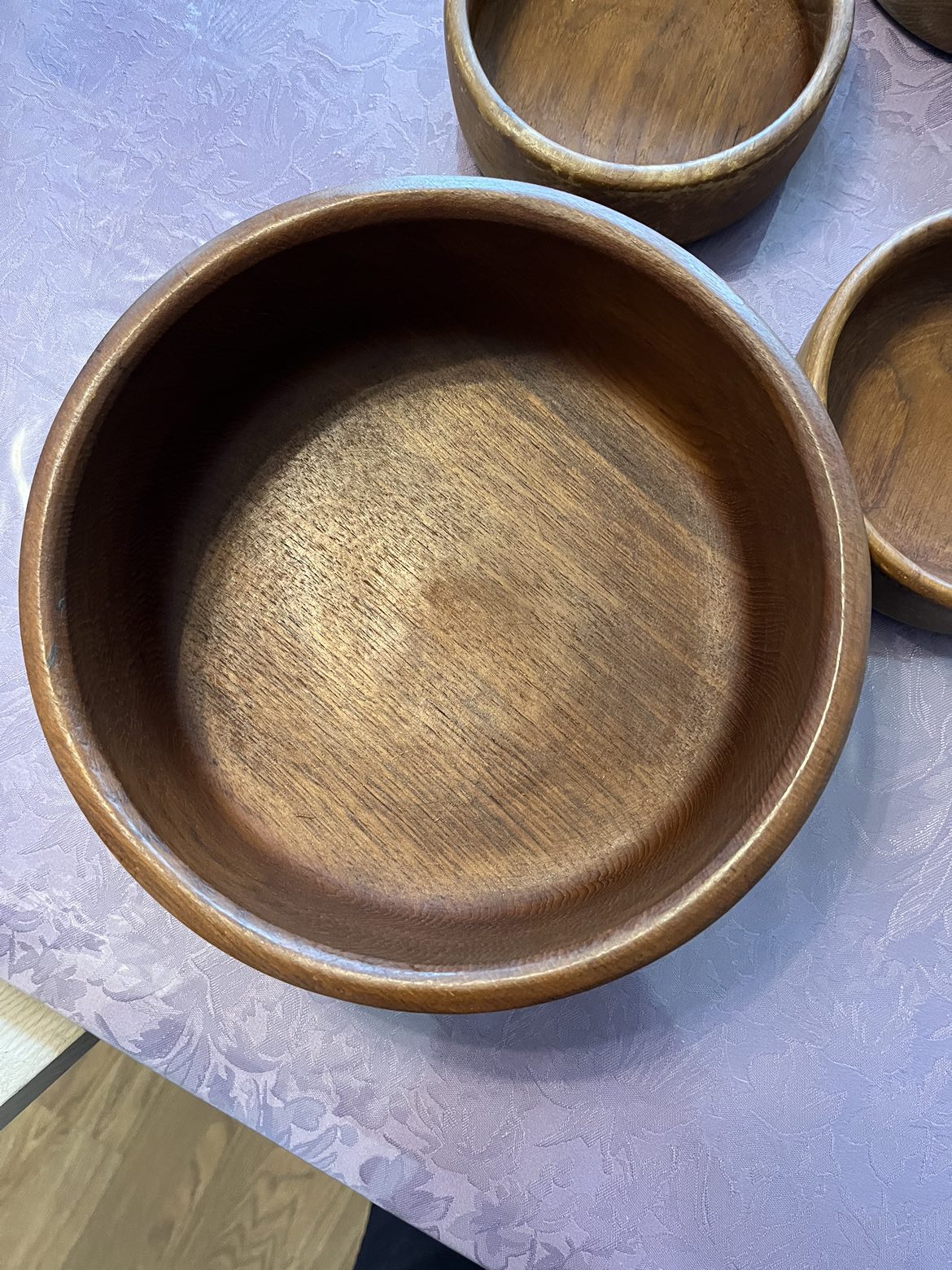 Vintage Teak wooden 5 piece salad bowl set image indicator(2)
