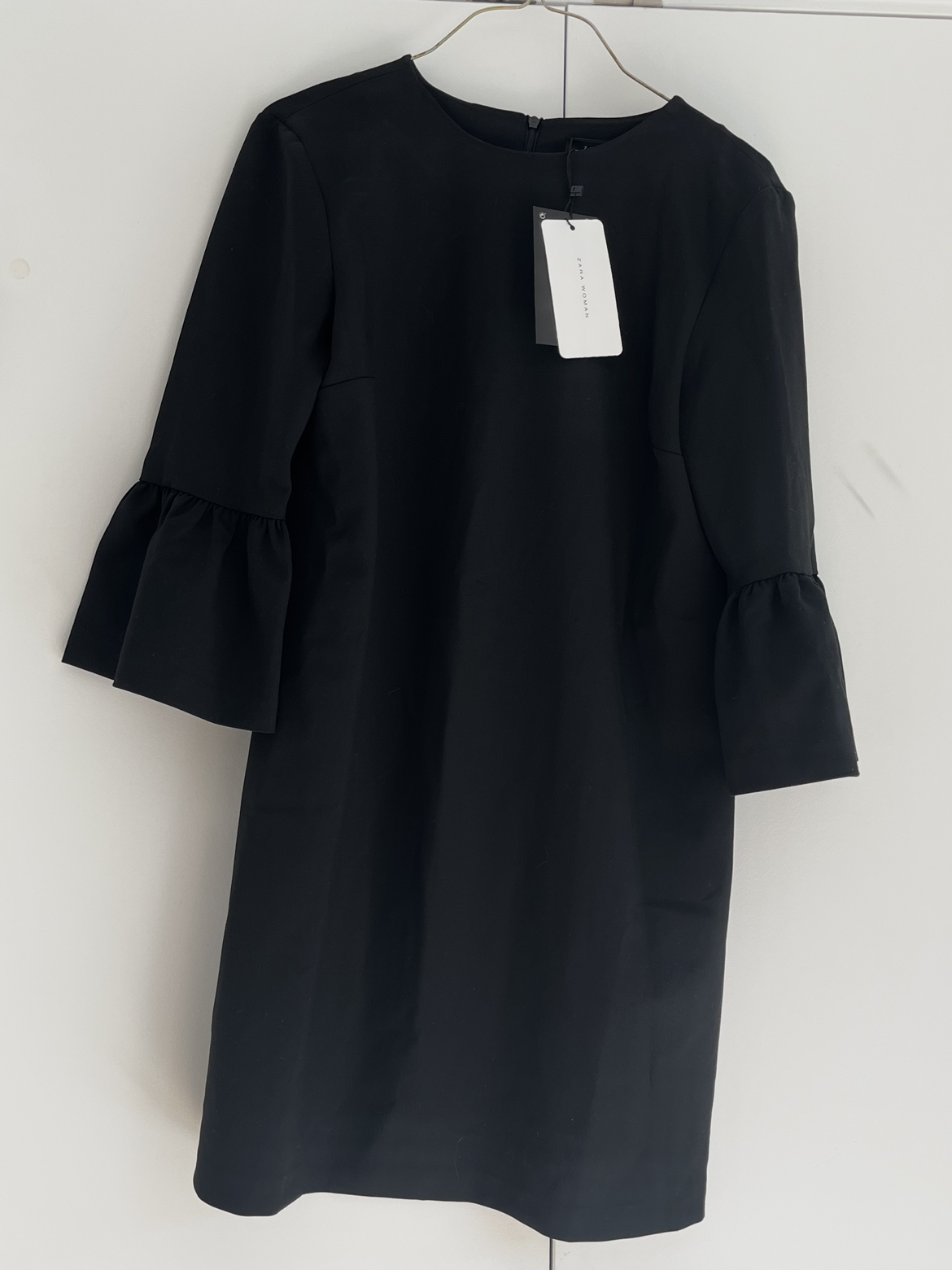Zara black mini bell sleeve dress size M - photo 3