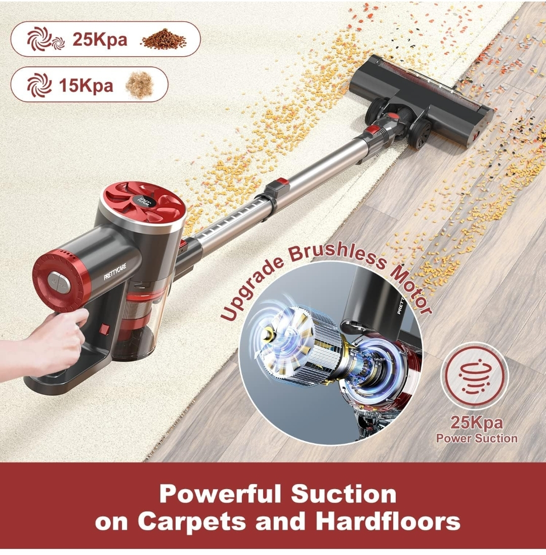 PRETTYCARE Cordless Vacuum Cleaner, 6 in 1 Stick - photo 4