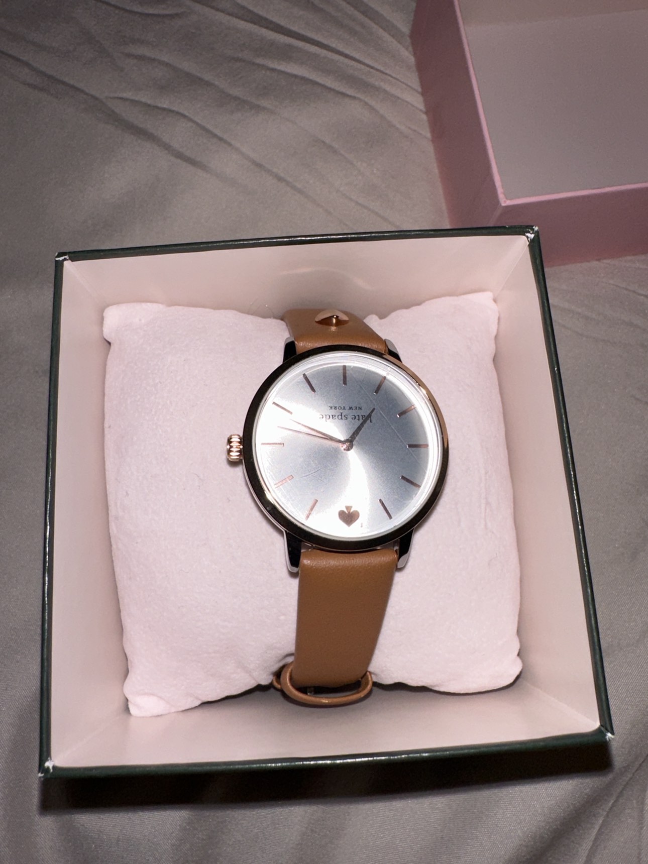 BRAND NEW kate spade new york metro brown leather watch image indicator(2)