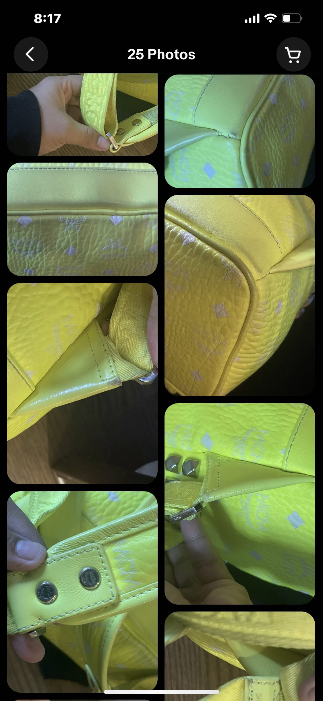 MCM VISETOS NEON YELLOW BACKPACK image indicator(3)