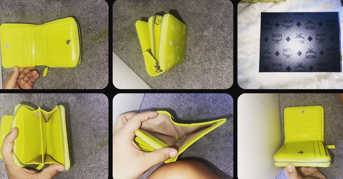 MCM Visetos Neon Yellow Zipper wallet image indicator(8)
