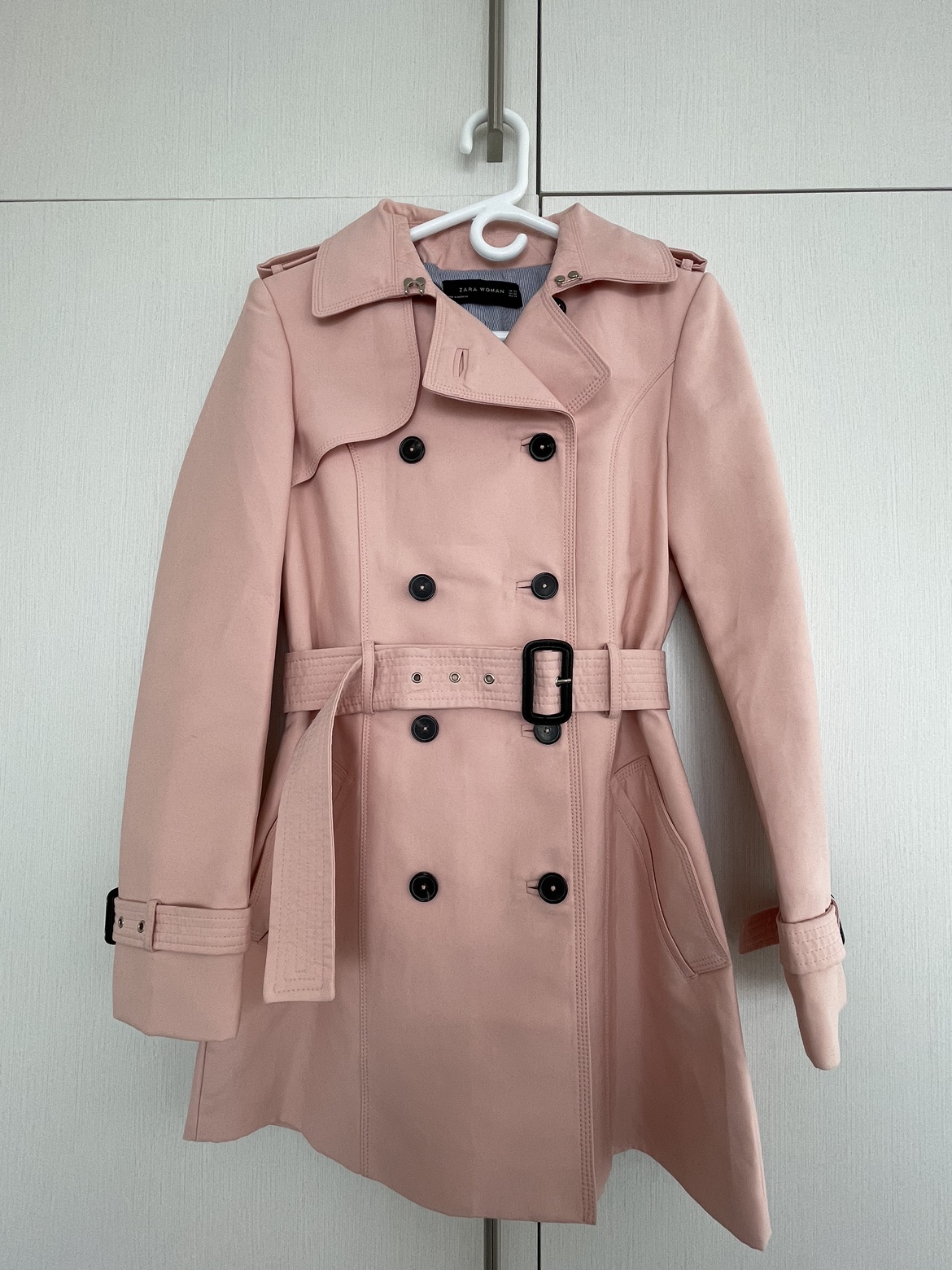 Zara Trench Coat - Size XS, Pink thumbnail