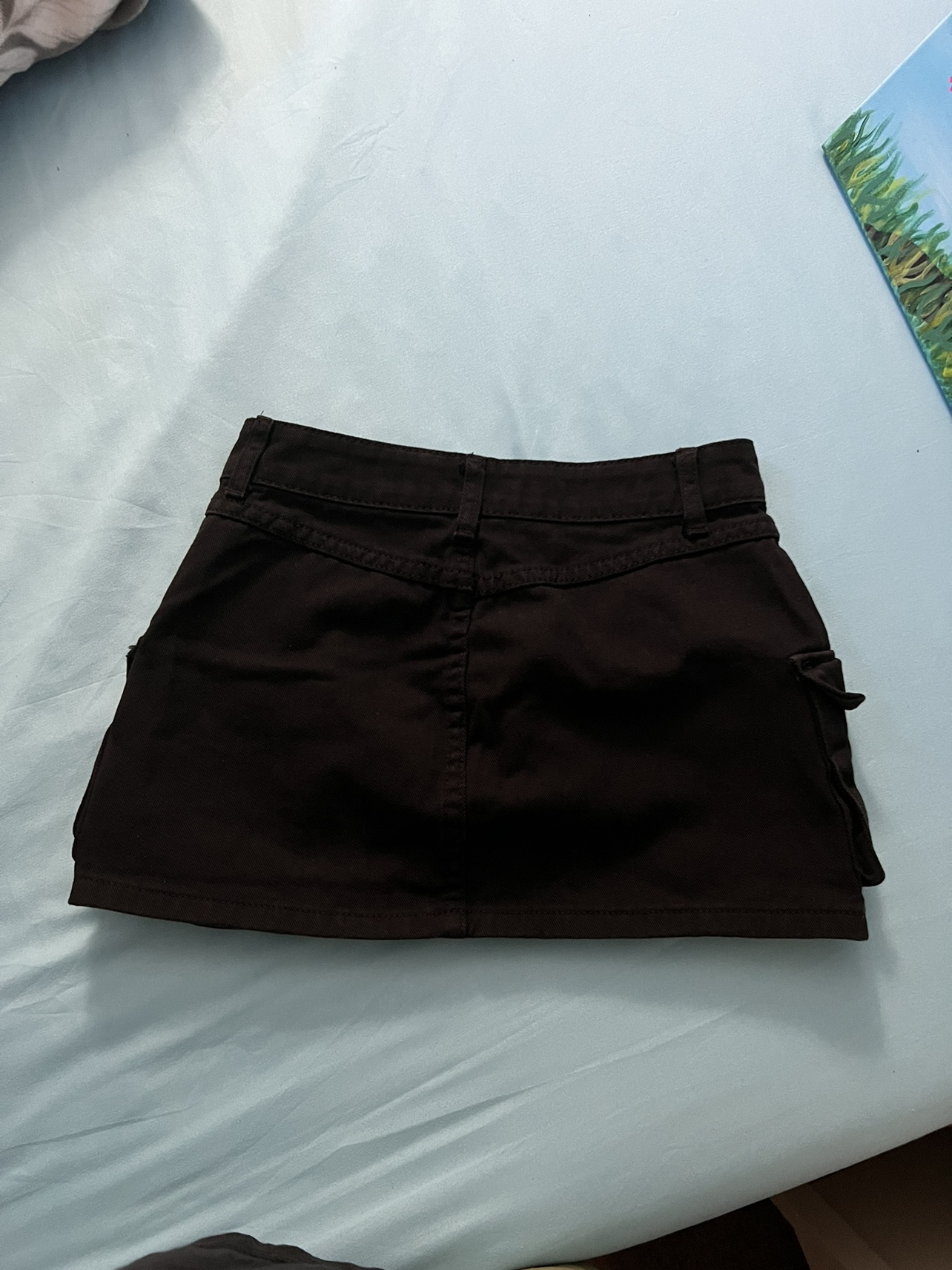 Black cargo denim mini skirt (XS) - photo 2