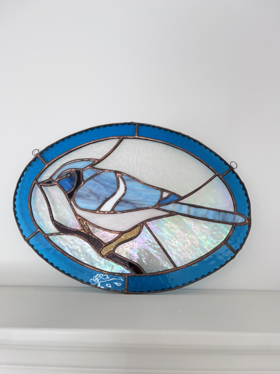 Stained glass bluejay piece thumbnail