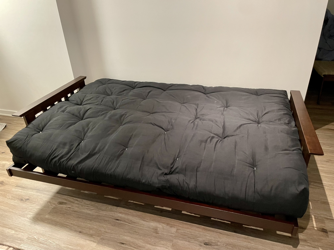 Full size futon with deluxe mattress