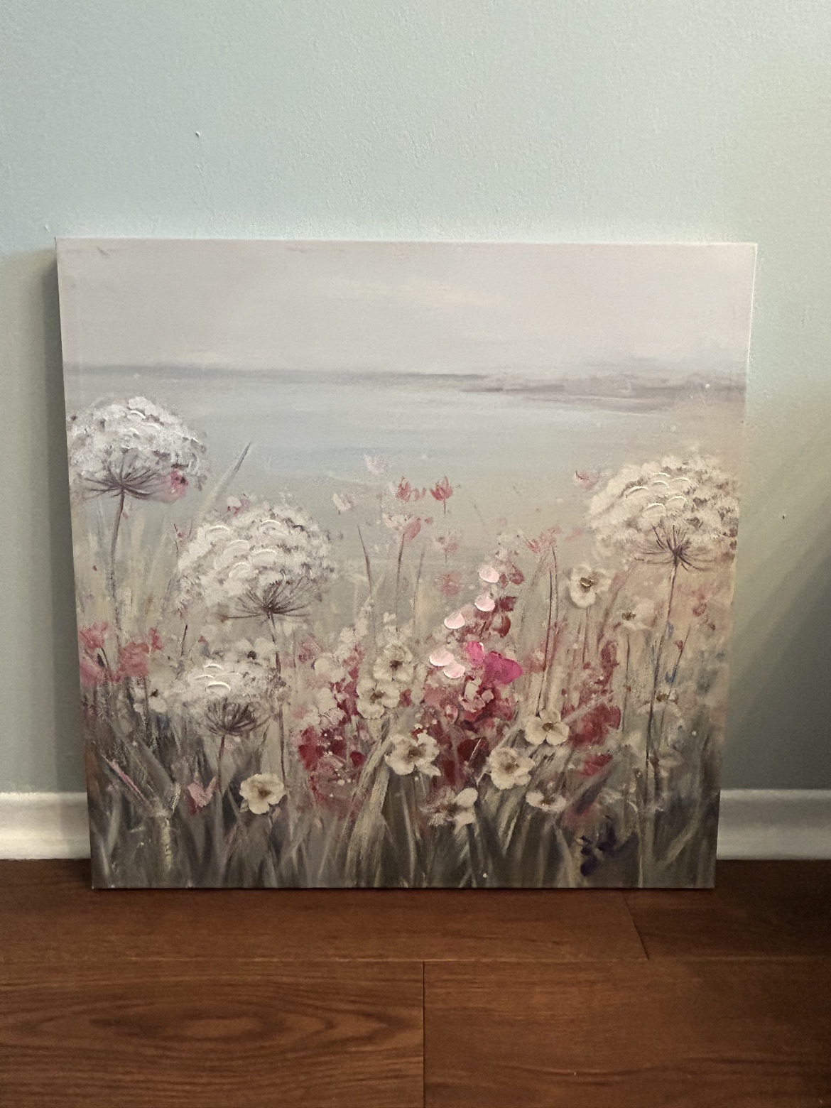 Wall art Textured Canvas print 24”l Wildflowers by the Lake thumbnail