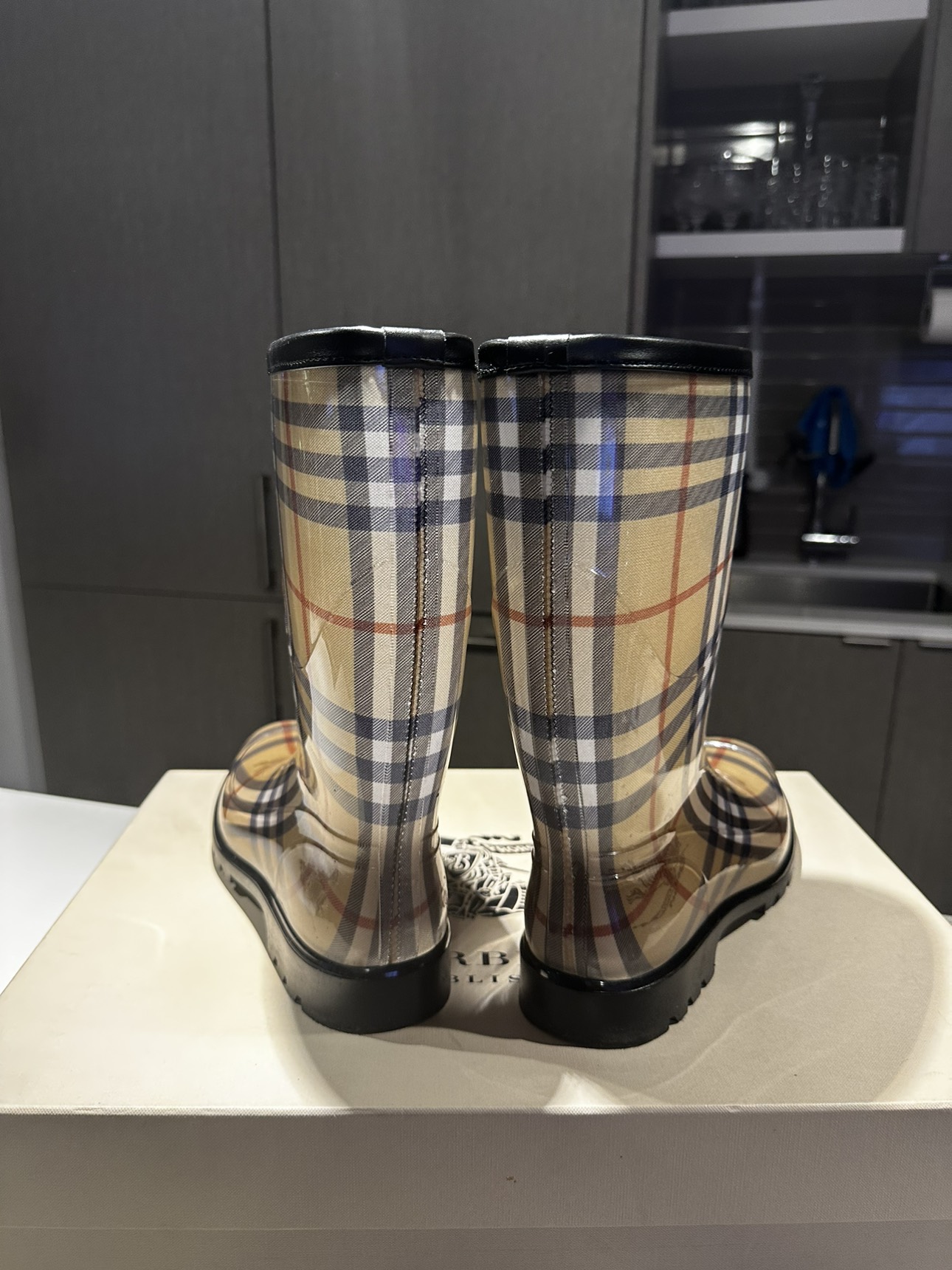 Burberry Haymarket Check Rubber Rain Boot - photo 4
