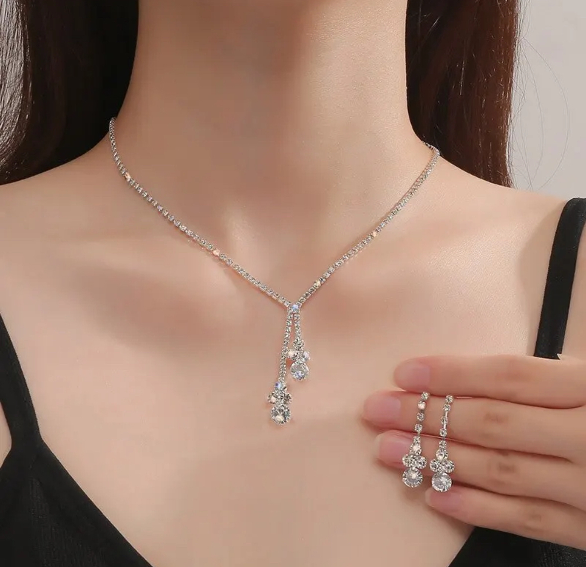Wedding Bride Necklace Eardrop Jewelry set - photo 2