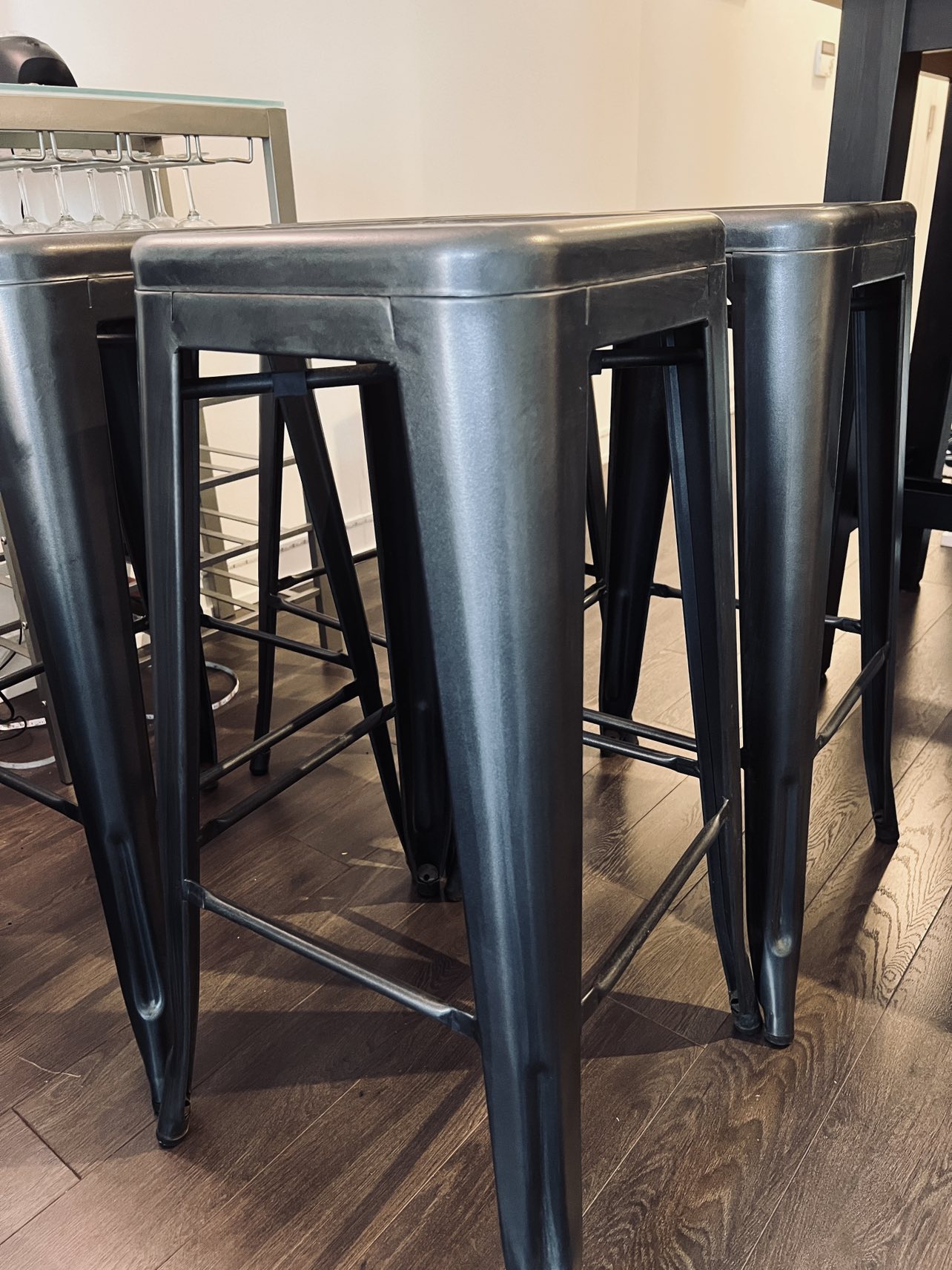 4 Gray Bar Height Stools - photo 2