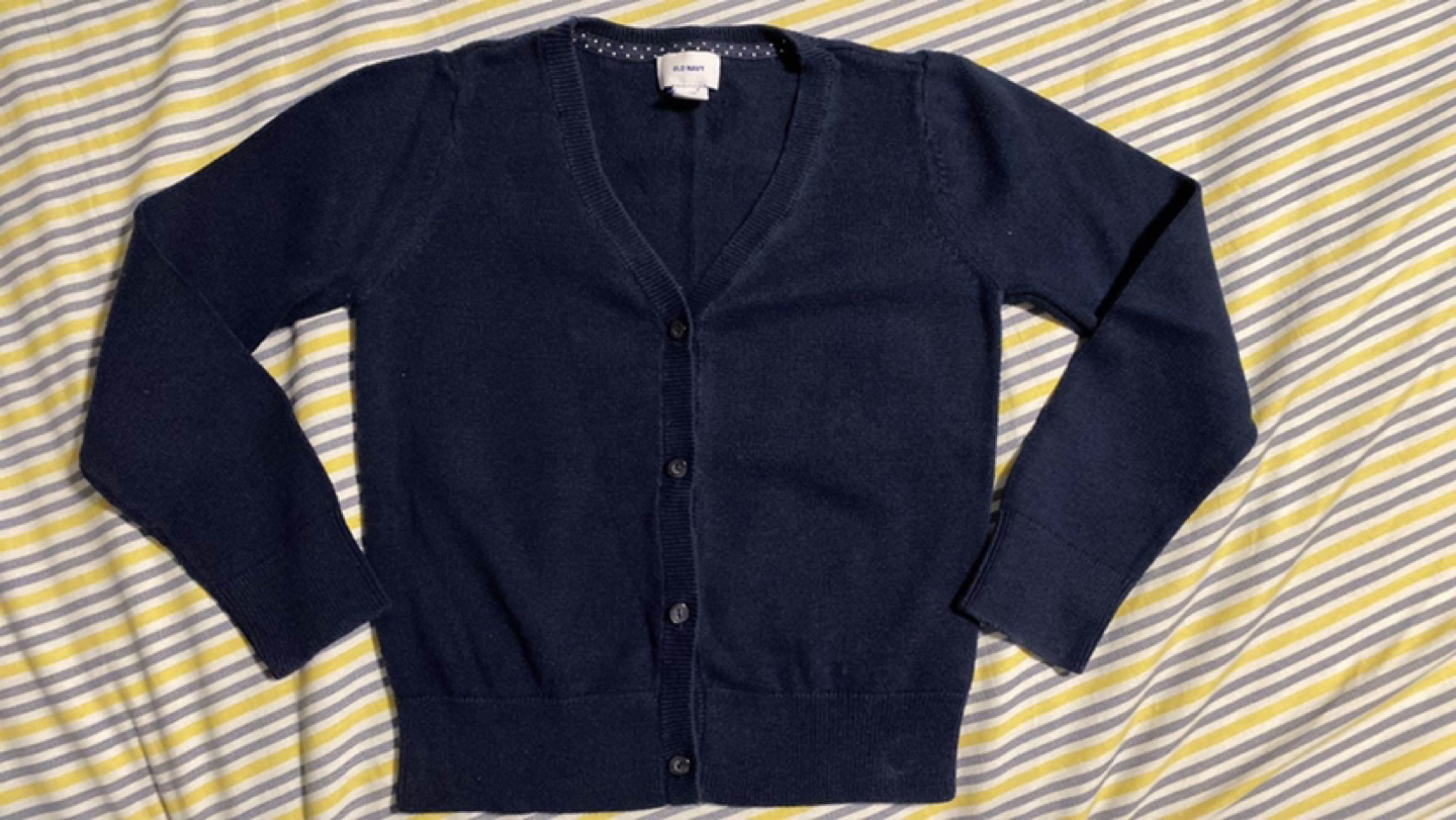 School Uniform Button-Front Cardigan for Girls
