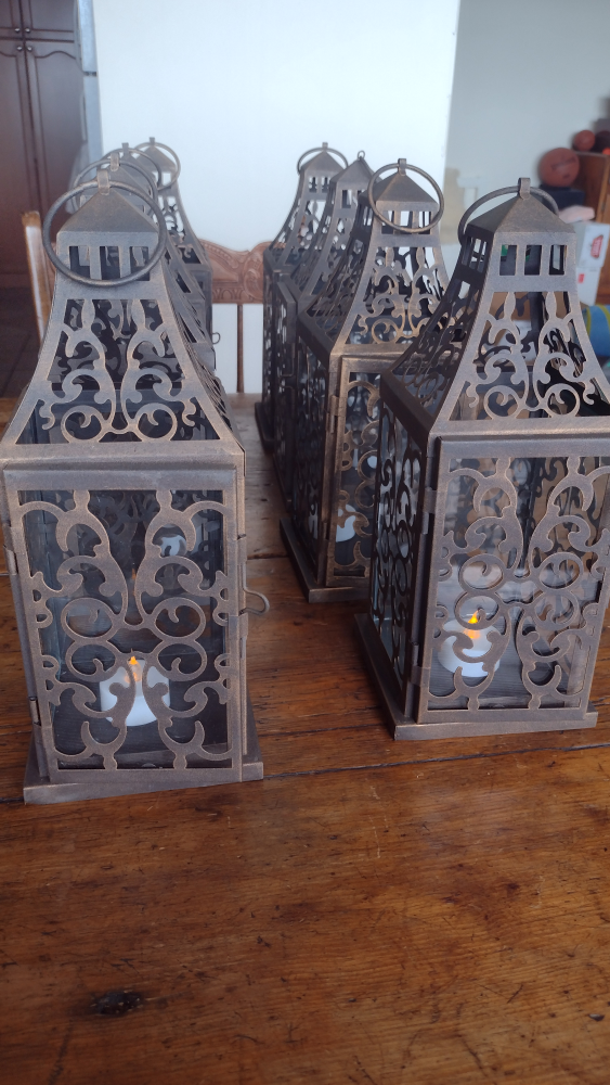 Large lanterns, set of 8, metal and glass - photo 2