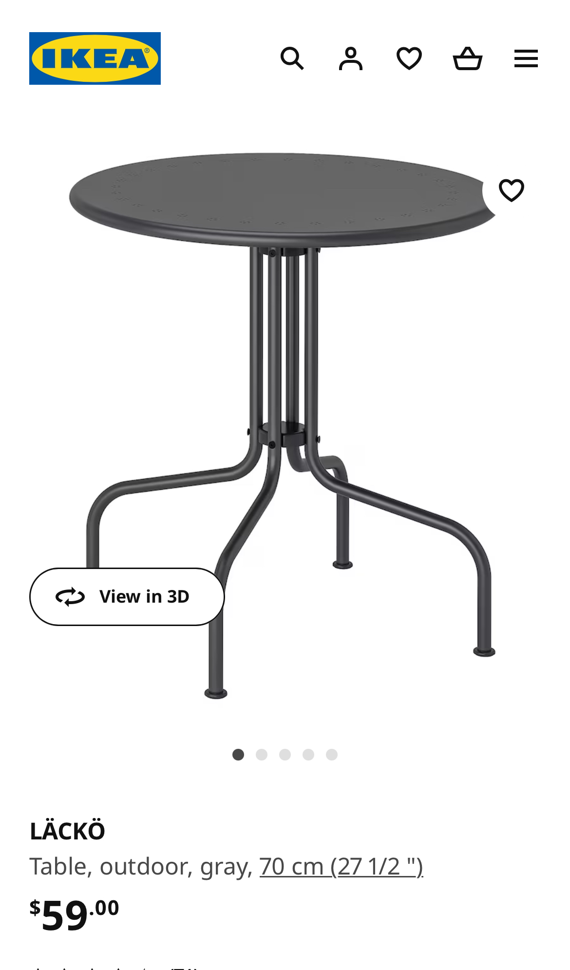 IKEA Round Metal Patio Table thumbnail