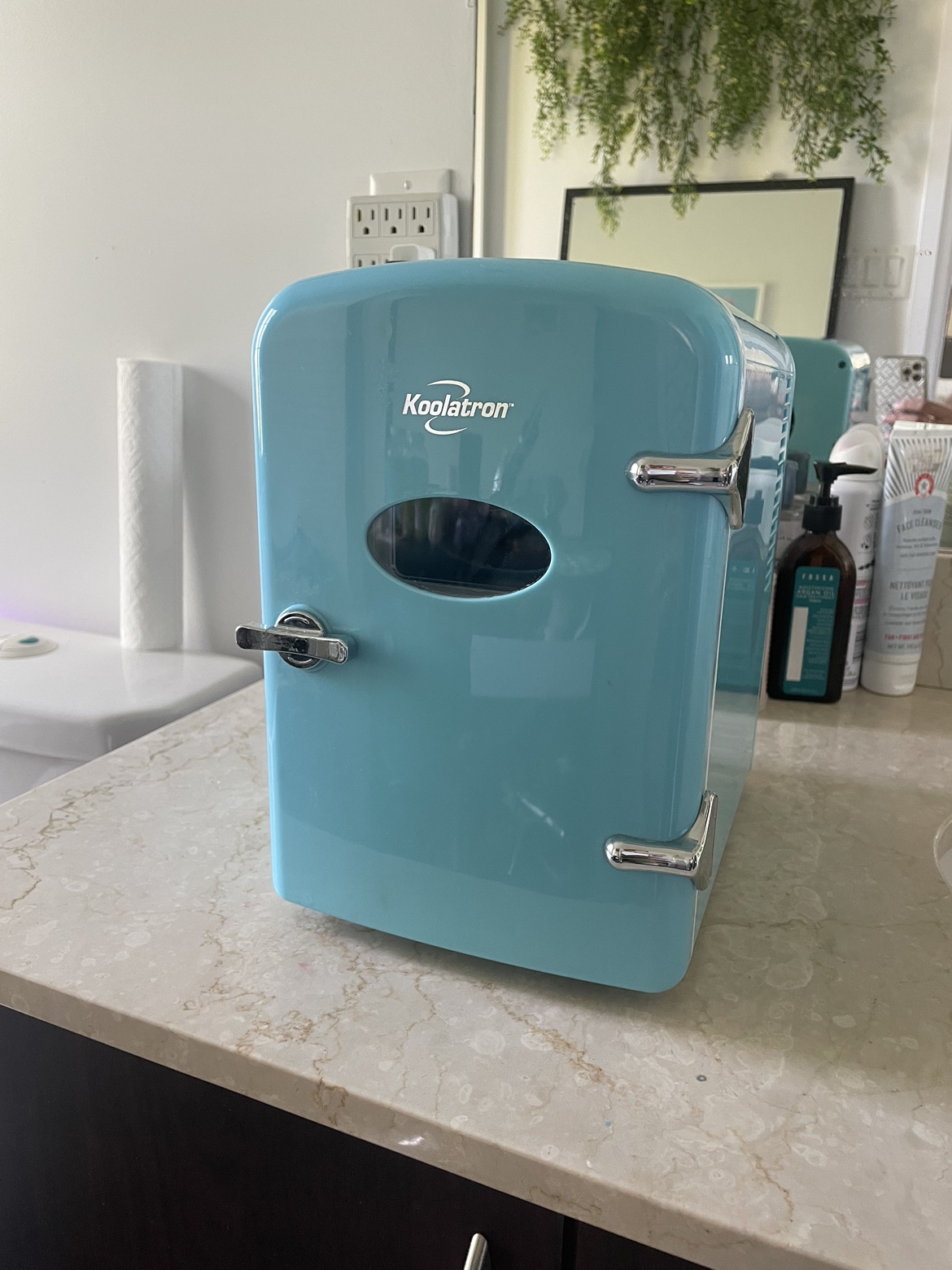Skincare mini fridge