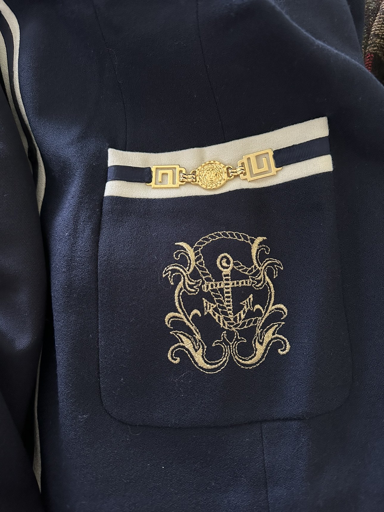 Navy Blue Elegant Wool w/white Bindings Ladies Suite image indicator(2)