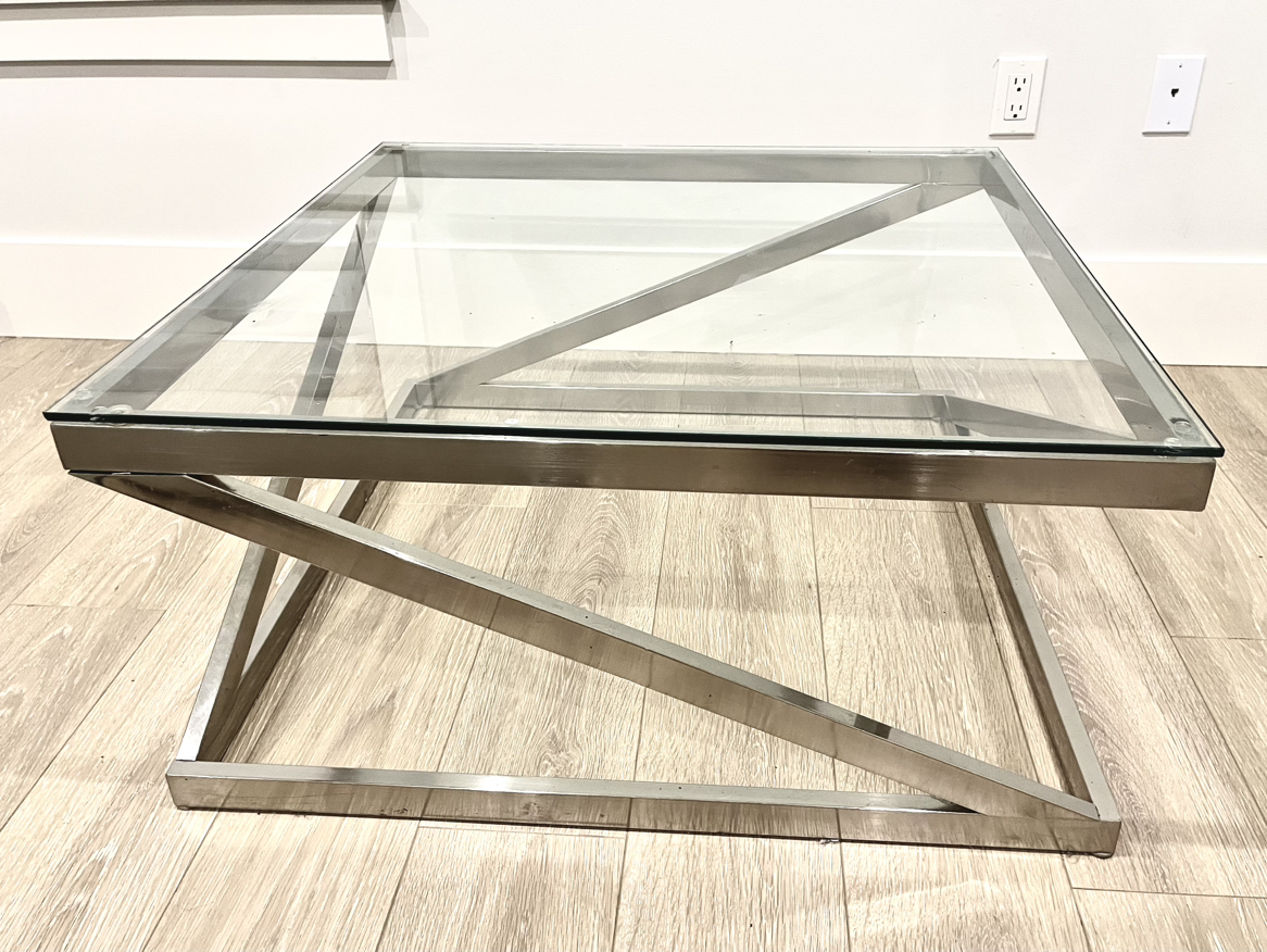 Glass coffee table