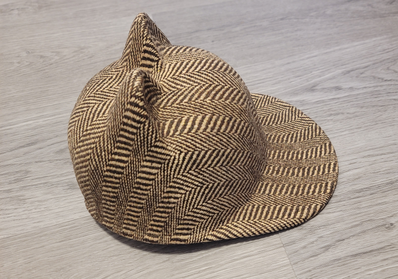 BROWN HERRINGBONE STYLISH CAT EARS FALL / WINTER HAT - photo 3