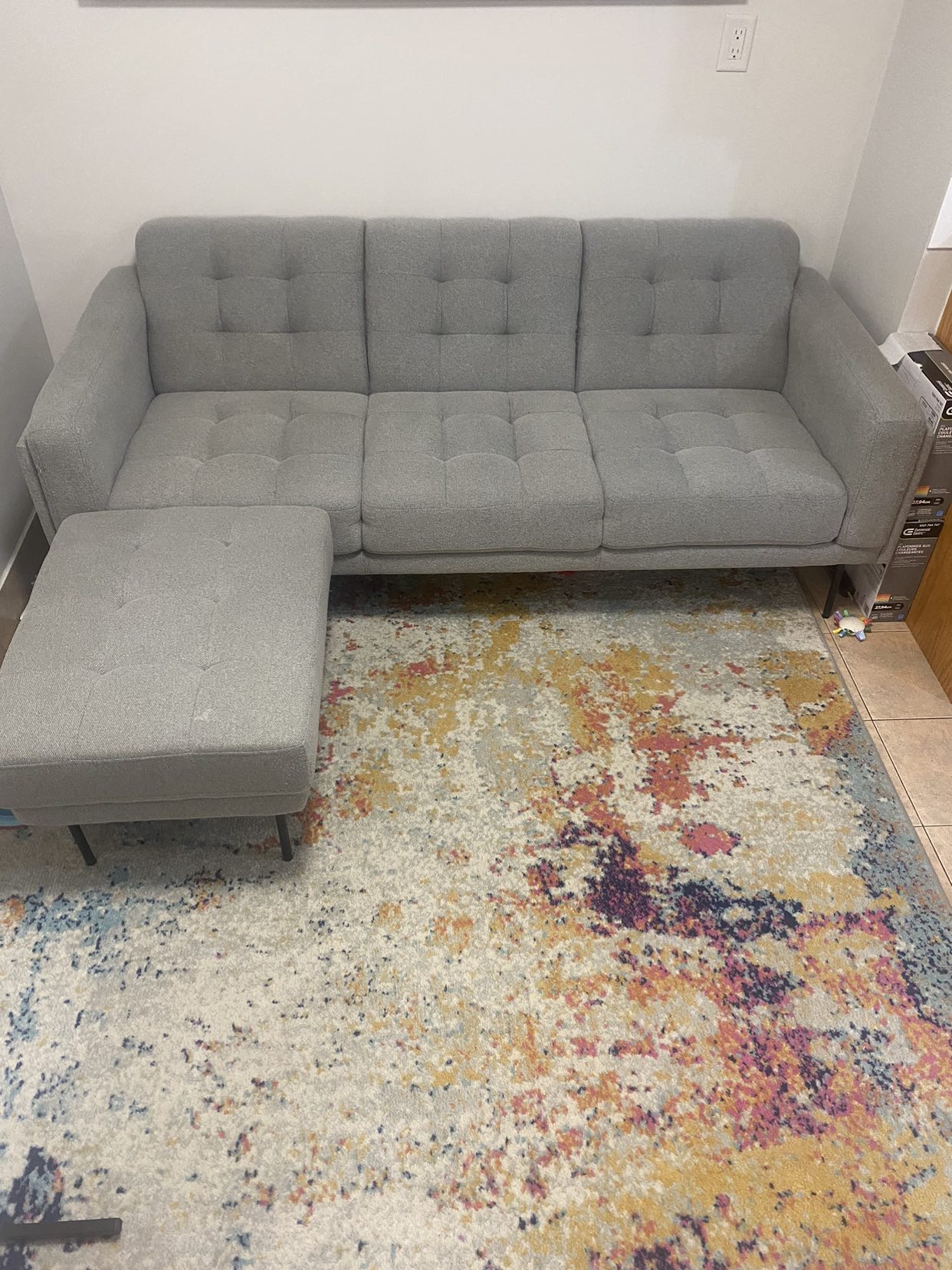 Grey Sofa + Ottoman - photo 3