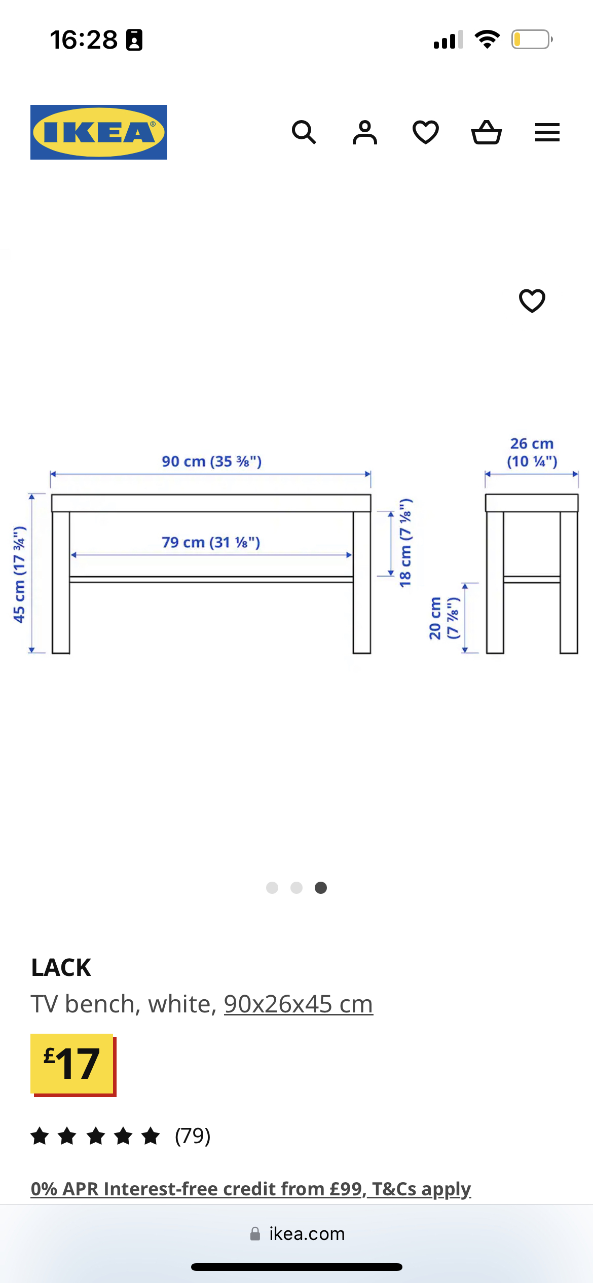 Ikea LACK TV bench, white - photo 3