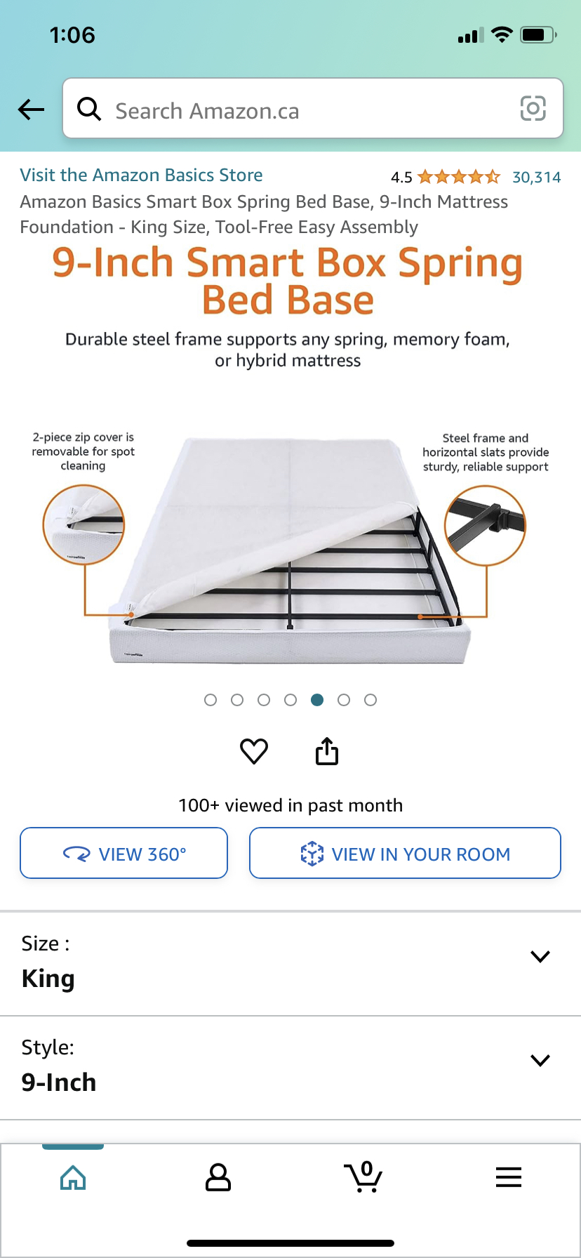 Amazon Basics Mattress Foundation / Smart Box Spring - King Size - photo 2