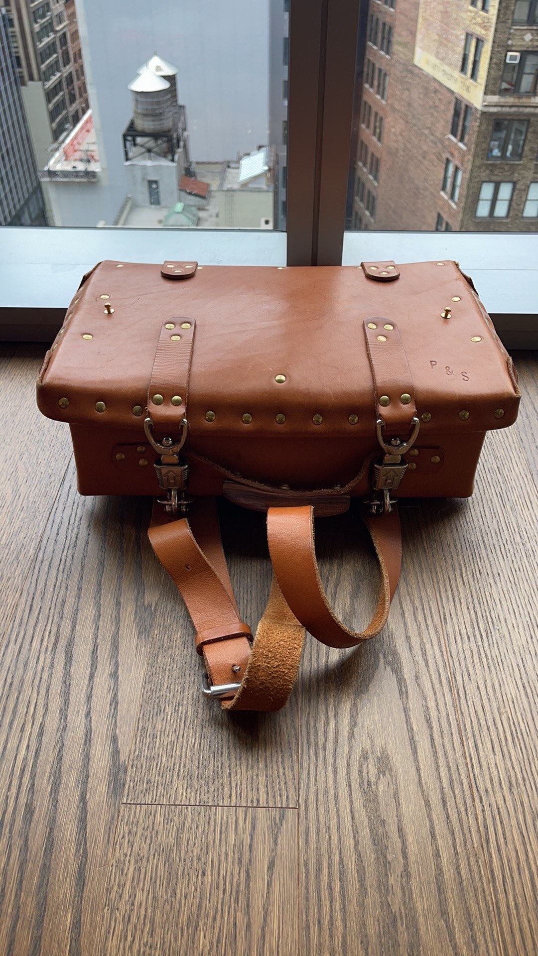 Custom Vintage Travel Case Cognac weekender bag Luggage trunk image indicator(2)