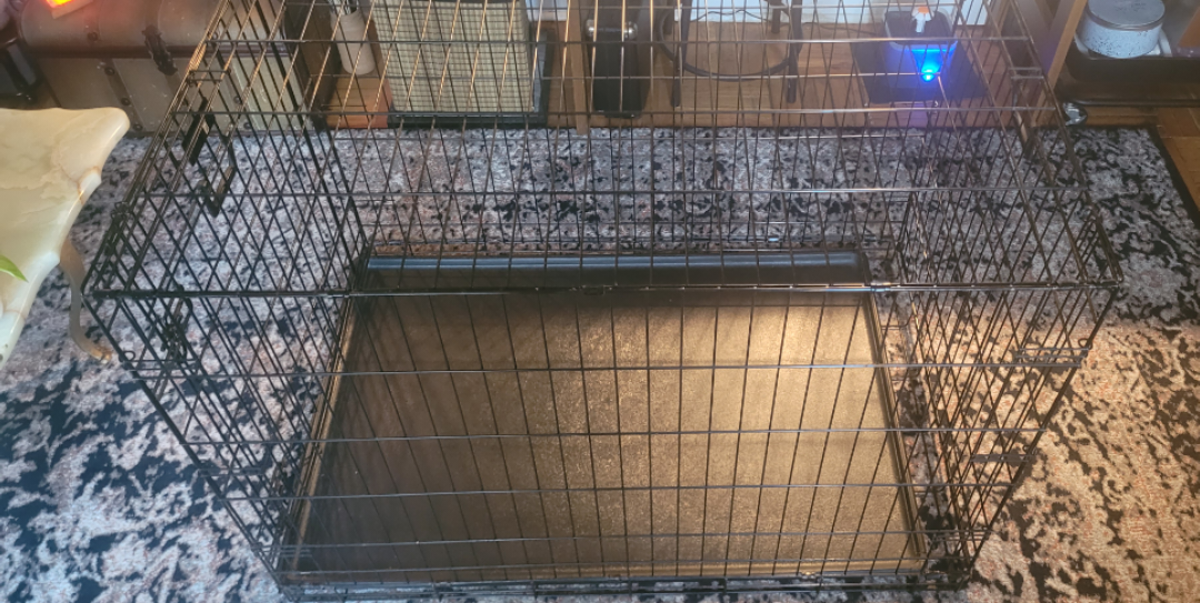 Large Metal Dog Crate 41in by 28in, Single Door, Foldable image indicator(4)