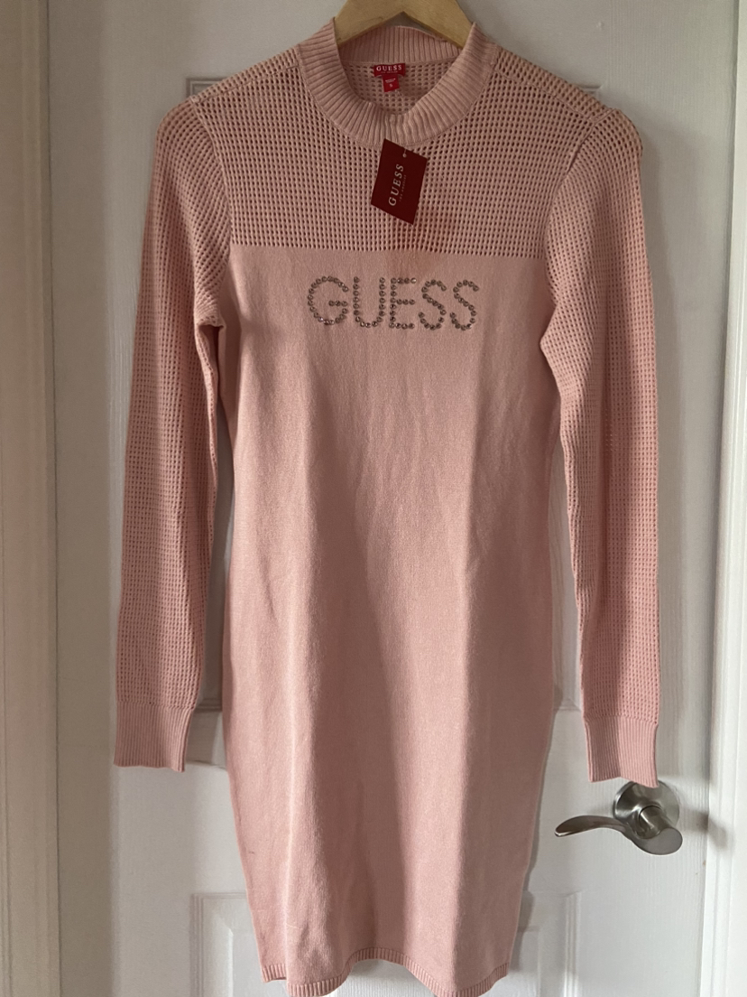 *New* GUESS RHINESTONE LOGO SWEATER DRESS - photo 2
