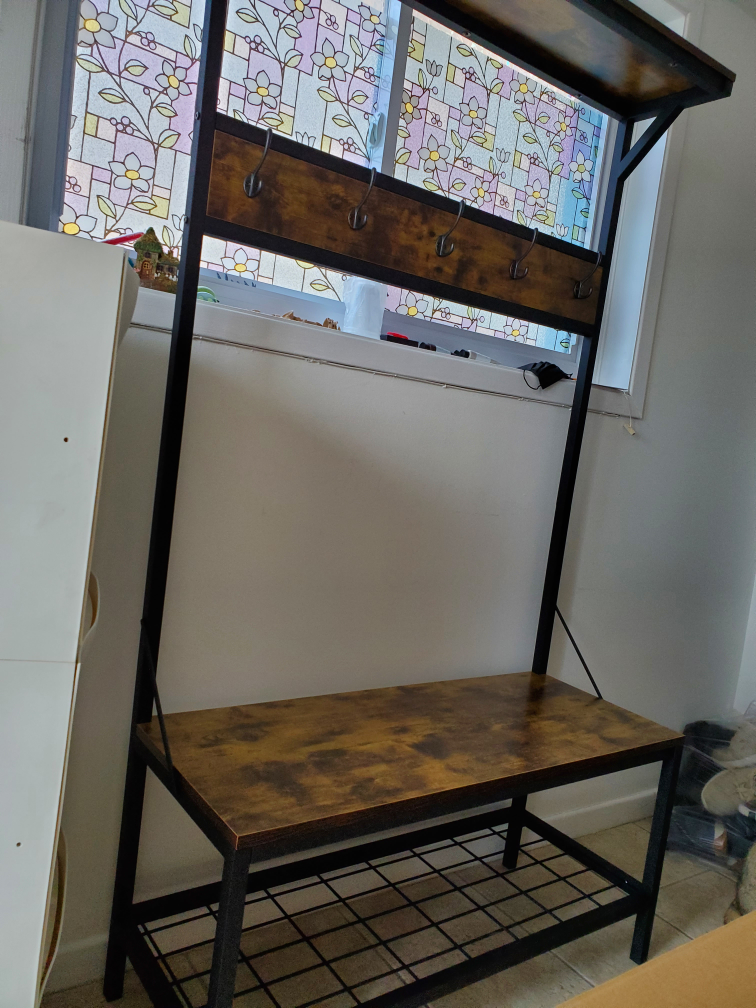 Hall Tree with Bench and Shoe Storage - photo 4