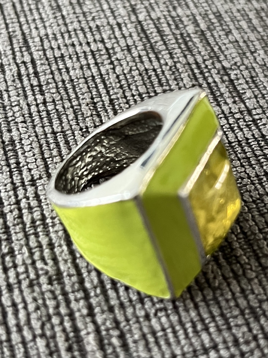 Bold Glass and resin ring- approximately size 5.5-6 image indicator(2)