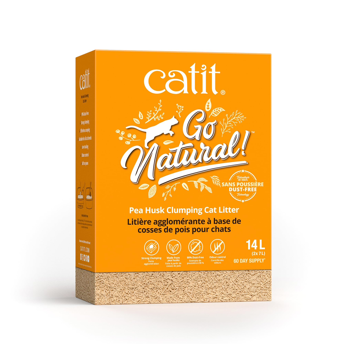 Catit Go Natural Pea Husk Clumping Cat Litter, Vanilla
