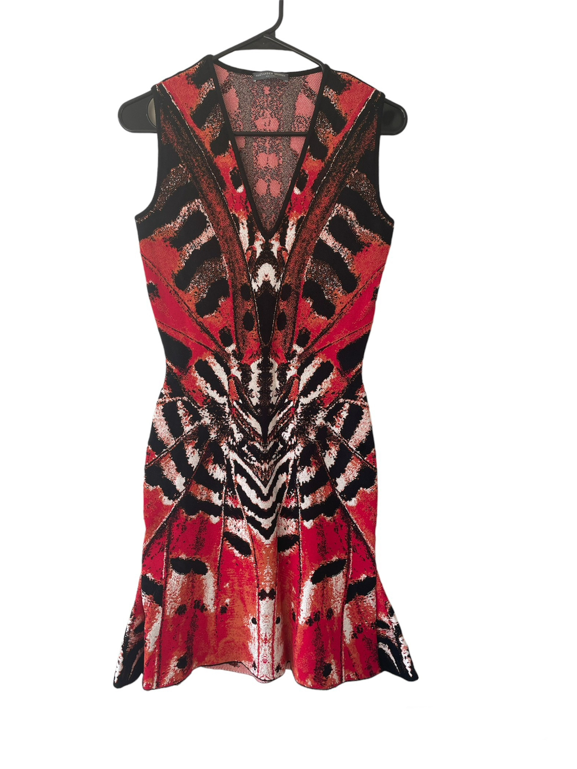 Alexander McQueen Butterfly Jacquard Red Dress image indicator(9)