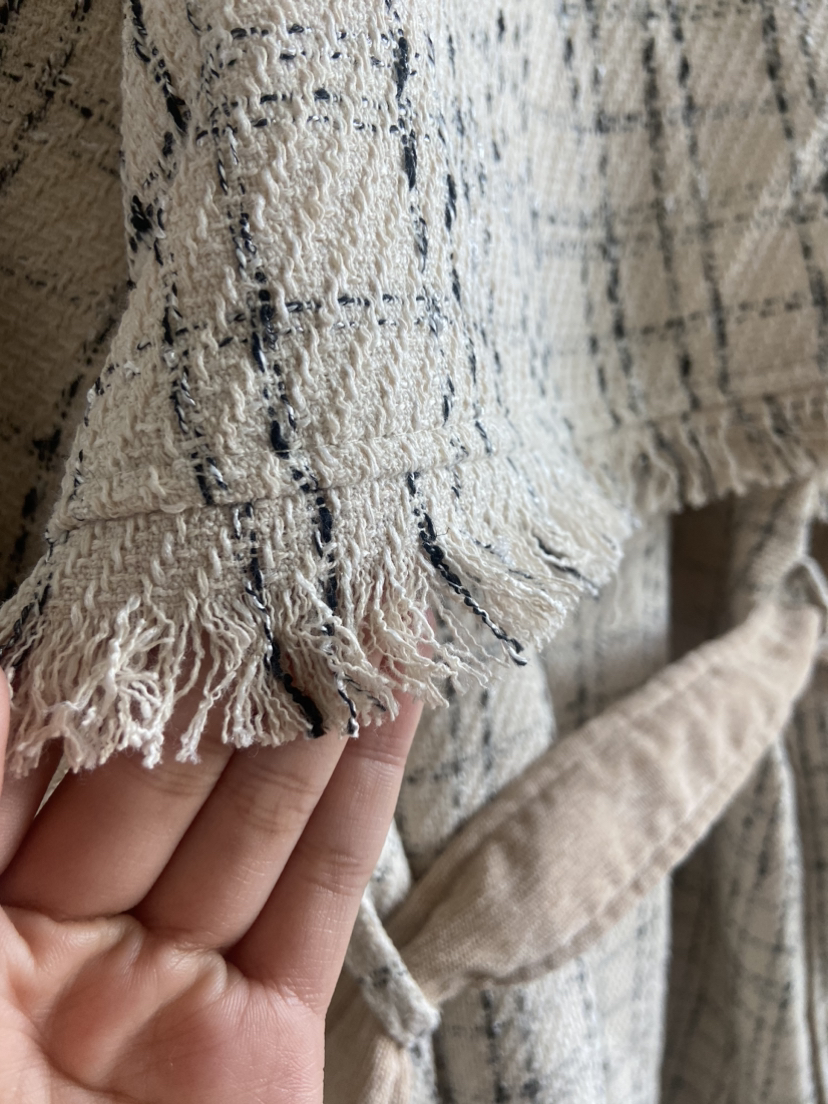 Beige plaid long coat - brand new - photo 4