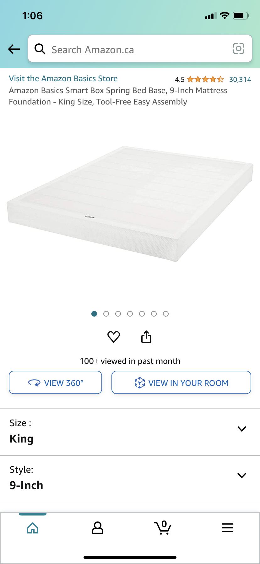 Amazon Basics Mattress Foundation / Smart Box Spring - King Size