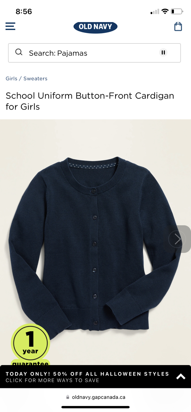 School Uniform Button-Front Cardigan for Girls - photo 4