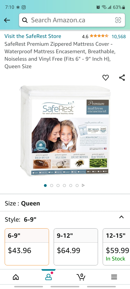 twin matress with waterproof/bug proof case thumbnail