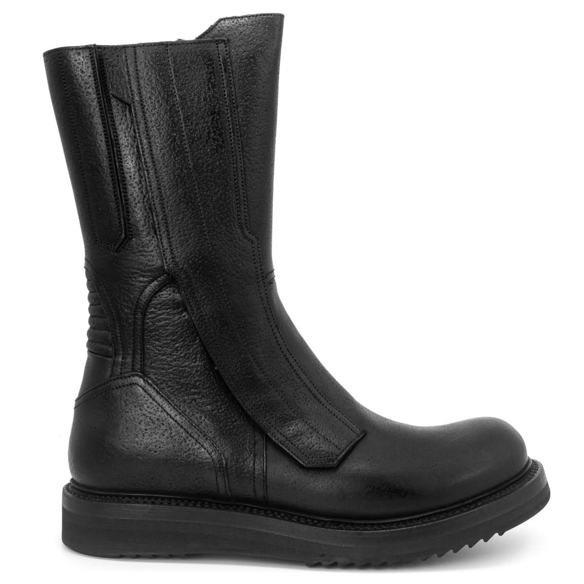 MOTOCROSS CREEPER LEATHER BOOTS IN BLACK