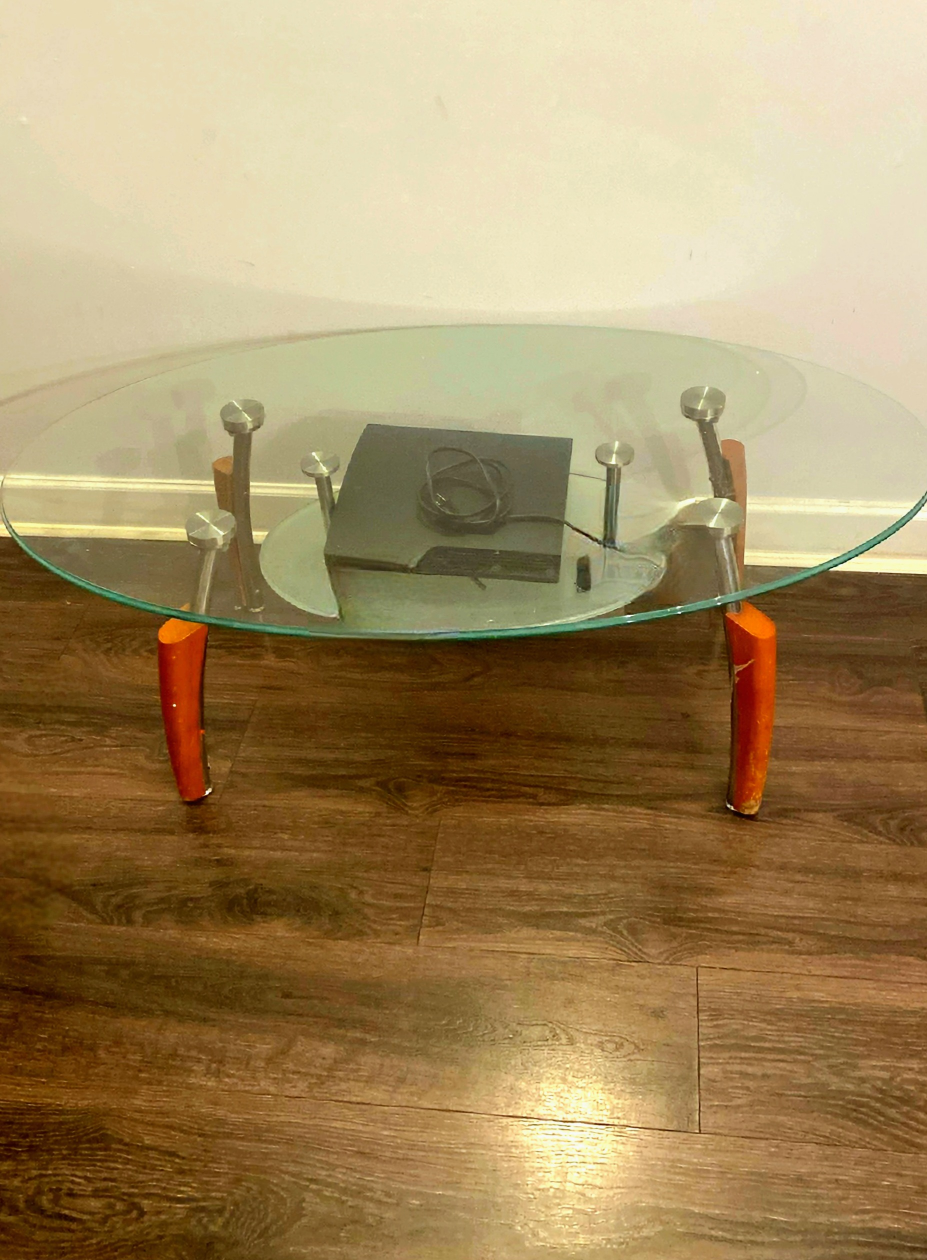 Oval Glass Coffee Table