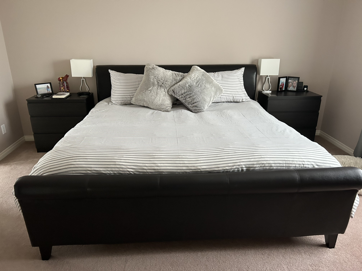 King size leather bed