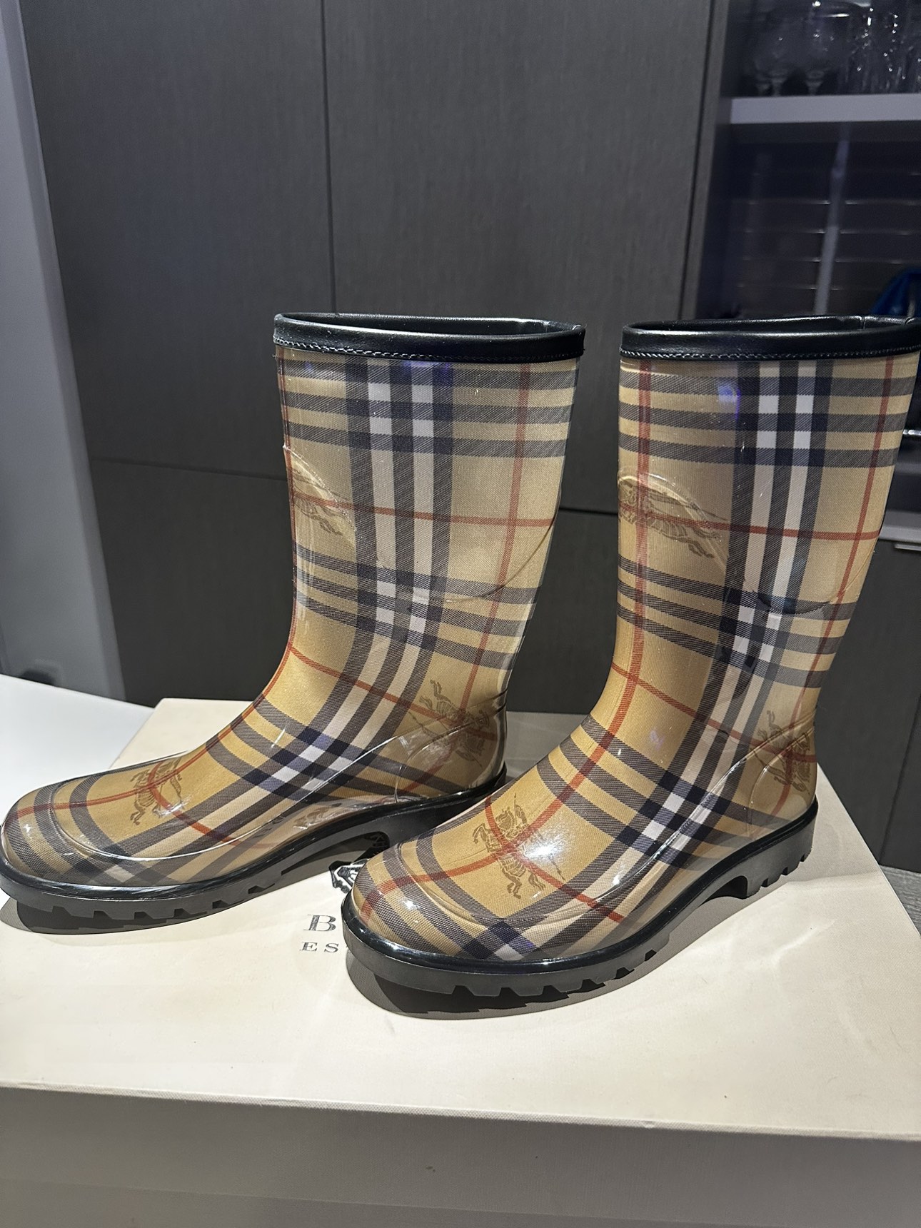 Burberry Haymarket Check Rubber Rain Boot - photo 3